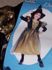 Deluxe Witch Costume,girl's Med (7-8) Or Lrg (10-12),halloween,dress & Hat,icon