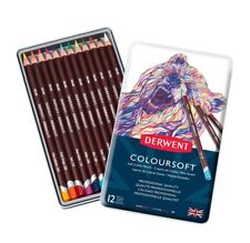 Derwent Coloursoft Professionnel Qualité Artistes Crayons Boite Set 12 Couleurs
