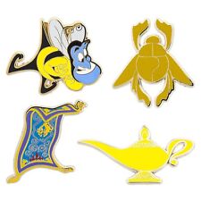 Disney Parks Aladdin Pin Trading Flair Set 4 Pins Genie Flying Carpet Magic Lamp