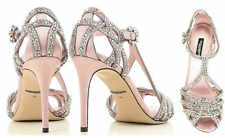 Dolce Gabbana Satine Fait Main Sandales Escarpins Chaussures Talons Hauts 37