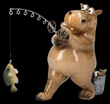 Drôle Hippopotame Figurine La Pêche - Porte-bonheur Petri Heil Amusement Hippo