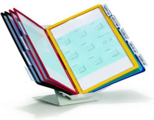 Durable Vario Pro 10 Display Panel Desk Stand | 10 Panels | A4 Colour Coded