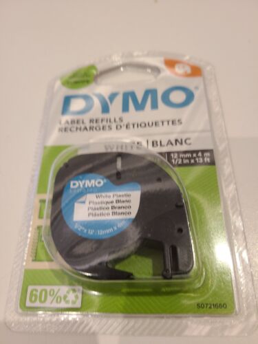 dymo 12mm letratag plastic tape () white