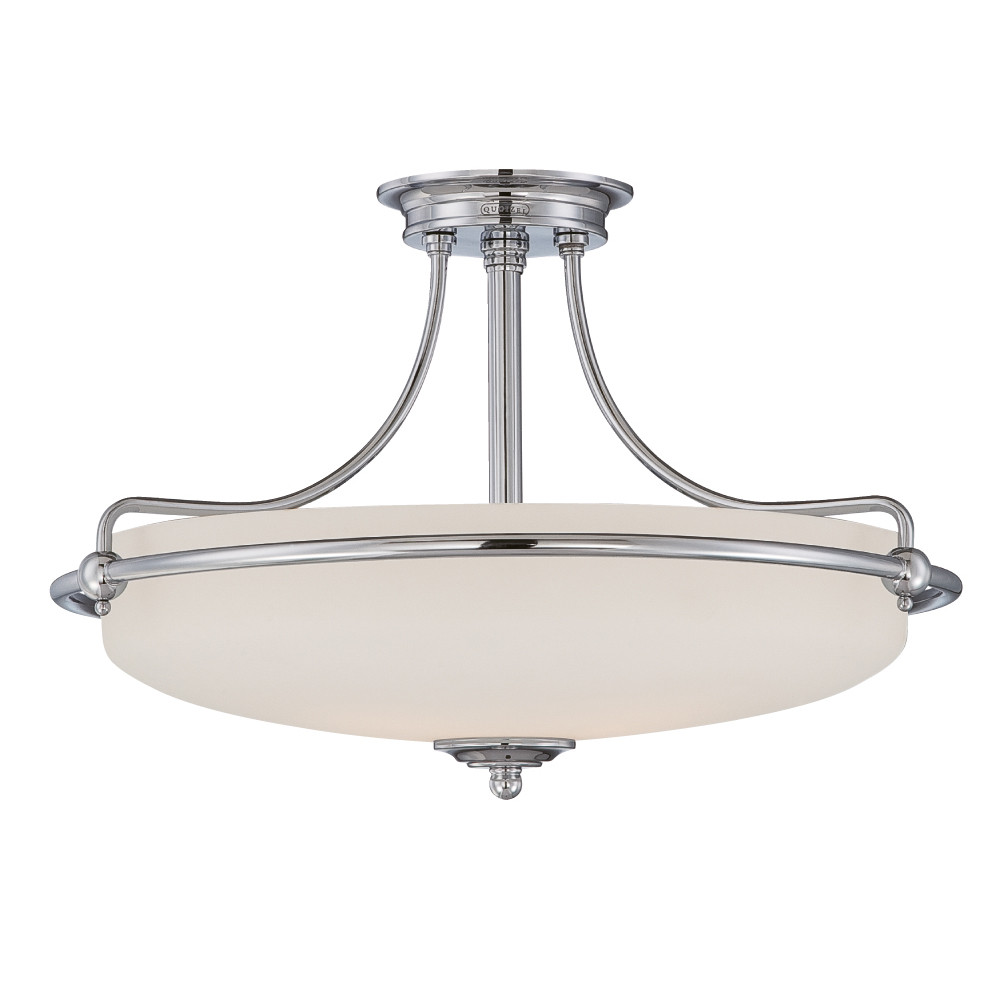 elstead griffin - 4 light semi flush ceiling light antique nickel, e27 - white