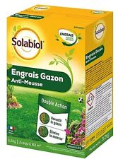 Engrais Gazon Antimousse étui 3.2kg Solabiol Microbilles Double Action