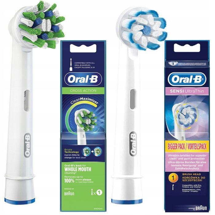 esiteo 2x toothbrush heads oral-b crossaction + oral-b sensi ultrathin