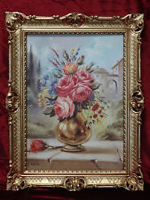Exclusif Photo Reproduction De R. Masil Fleurs Vase Roses 90x70