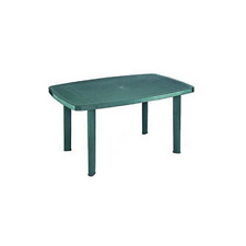 Faro Table Modulaire Ovale Cm137x85x72h En Polypropylène Vert Pour L'extérieur
