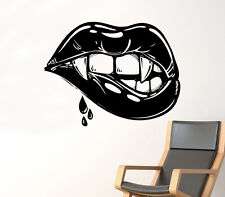 Female Lips Wall Decal Vampire Kiss Vinyl Sticker Sexy Make Up Art Decor 34(nse)