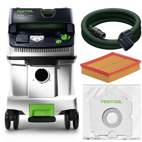Festool Mobile Dust Extractor Ctl 36 E 574965+ Suction Hose And Filter Cleantec
