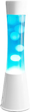 Fisura - Lampe À Lave Bleue. Base Blanche, Liquide Bleu Et Lave Blanche. Lampe D