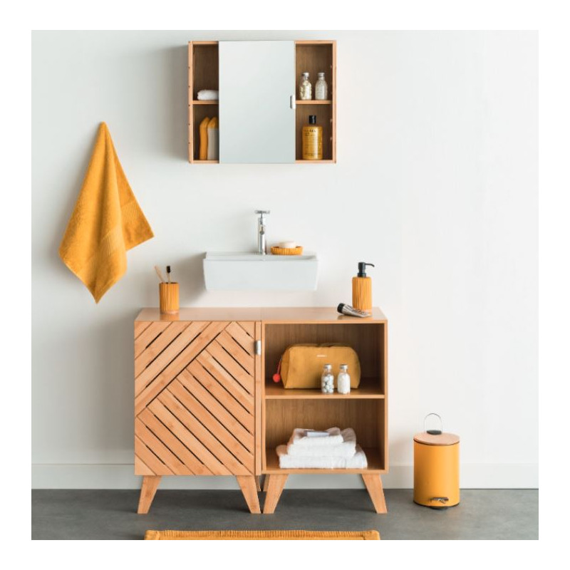 five simply smart ensemble de salle de bain avec meubles lavabo + armoire miroir - 90 cm - mix'ur bath