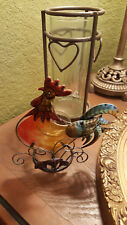French Country Metal Rooster Figurine Votive/candle Holder With Yankee Candle