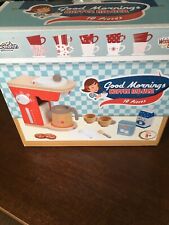 Good Mornings Coffee Maker Kids Cooking Kitchen Learning Wooden Toys Set Nip