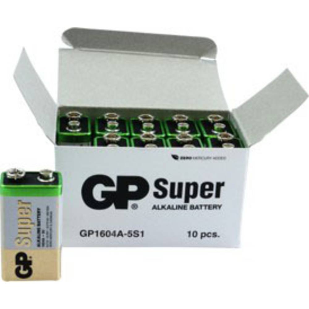 gp batteries super pile 6lr61 (9v) alcaline(s) 9 v 10 pc(s)