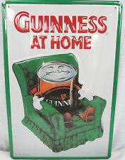 Guinness Collectible Embossed Metal Sign Guinness At Home In Chair 8
