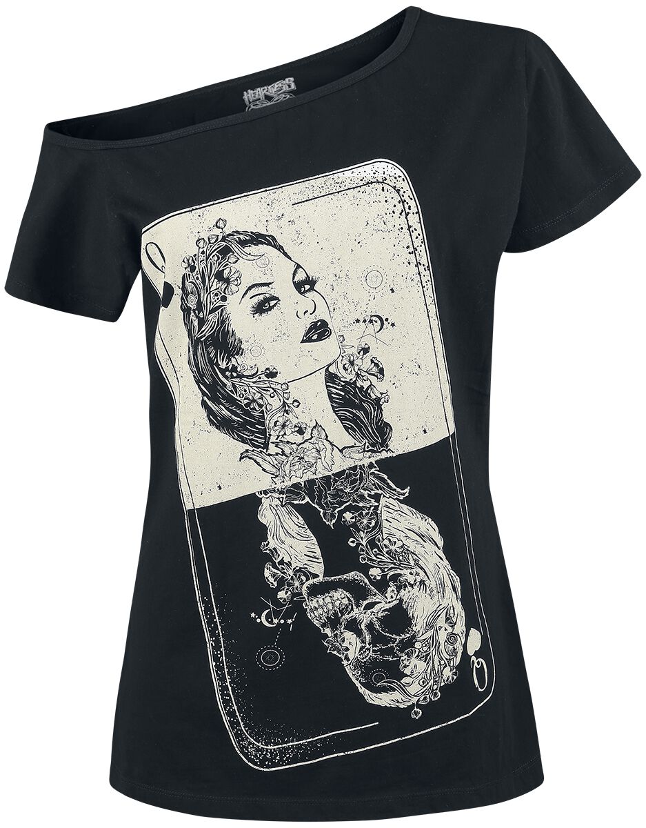 heartless t-shirt manches courtes gothic de - haut tarot - s Ã  4xl - pour femme - noir donna