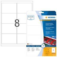 Herma Self Adhesive Removable Weatherproof Foil Labels, 8 Labels Per A4 Sheet, 1