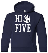 Hi Five Youth Hoodie Sweatshirt Fun 5th Birthday Party Gift