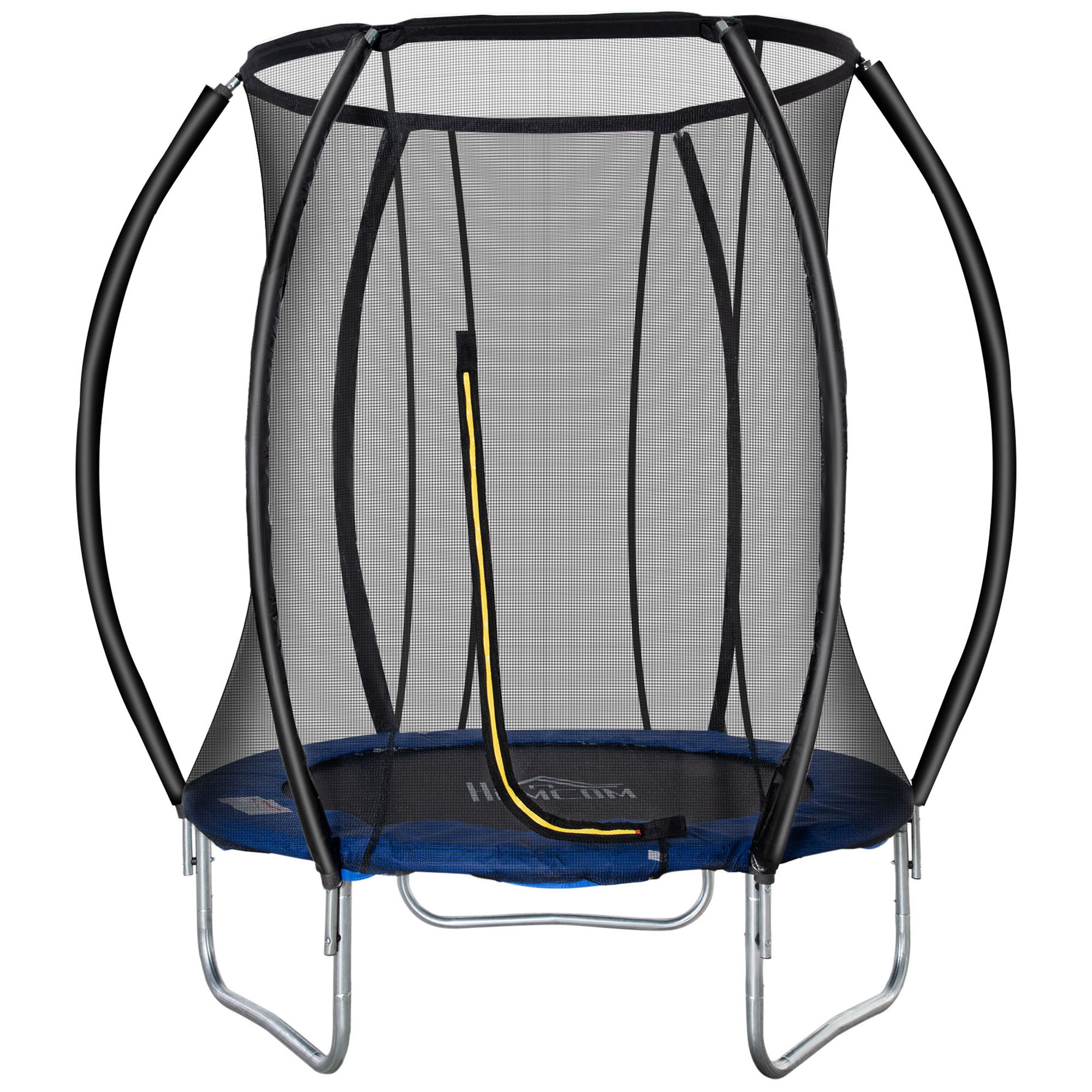 homcom trampoline pour enfants Ã˜ 183 cm avec filet de sÃ©curitÃ© et revÃªtement antirouille galvanisÃ© usage extÃ©rieur bleu et noir