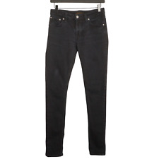 Hommes Nudie Skinny Lin Jean Coton Extensible Noir Taille W29 L32 Jjf993