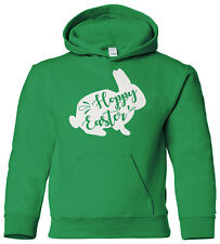 Hoppy Easter Bunny Youth Hoodie Sweatshirt Cute Happy Holiday Basket Gift