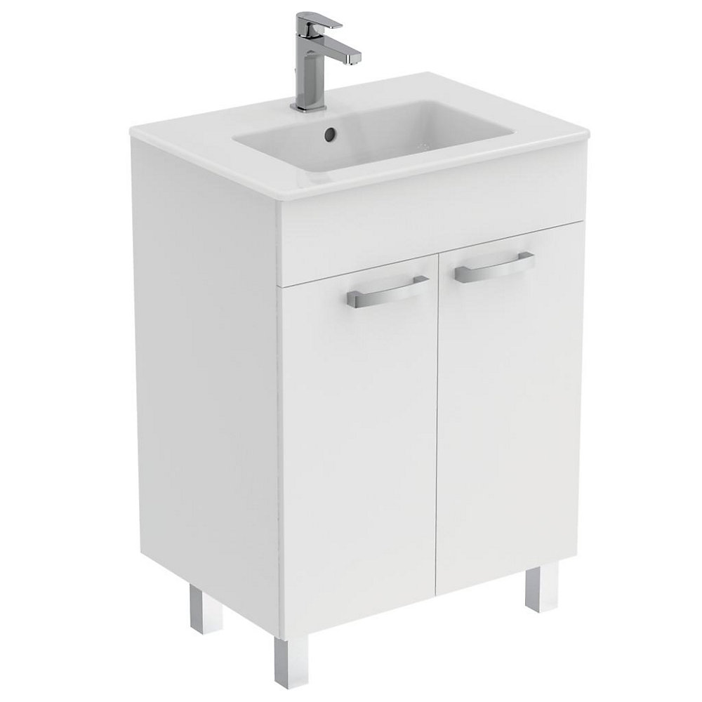 ideal standard meuble pour lavabo blanc brillant 600 x 450 x 855m