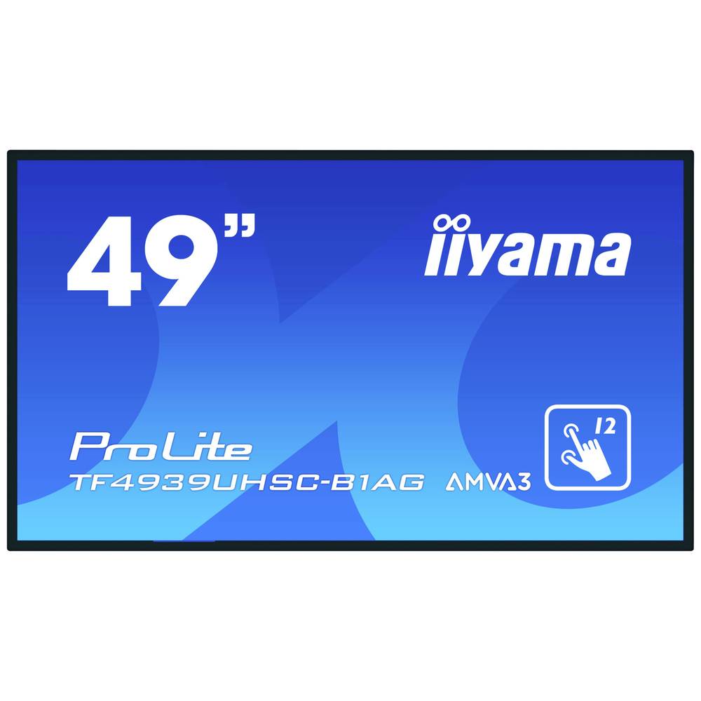 iiyama prolite tf4939uhsc-b1ag ecran format large cee: g (a - g) 124.5 cm (49 pouces) 3840 x 2160 pixel 24/7 haut-parleur intégré, mode portrait, tactile