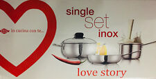 Inoxriv Amour Single Set 4pz Cocotte Couverture Casserole Pot De Lait Induction