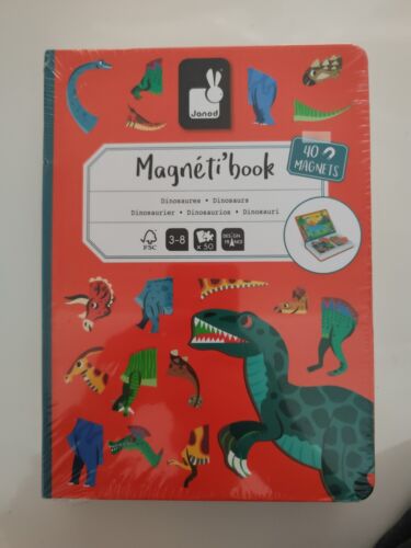 Janod - Magneti'book Dinosaurs - 50-part Educational Magnetic Game Teaches Fine 