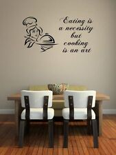 Jc Design Eating Is A Needity But Cooking Is An Art Autocollant Mural Drôle