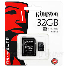Kingston Micro Sdhc 32gb Carte Mémoire Classe 10 Uhs-i Flash 45mb/s Adaptateur