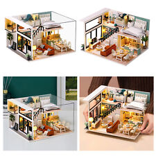 Kit Maison De Poupée Miniature à Faire Soi-même, Maison De Sac 1:12 Avec Meubles Et Del, Maison De Poupée En Bois