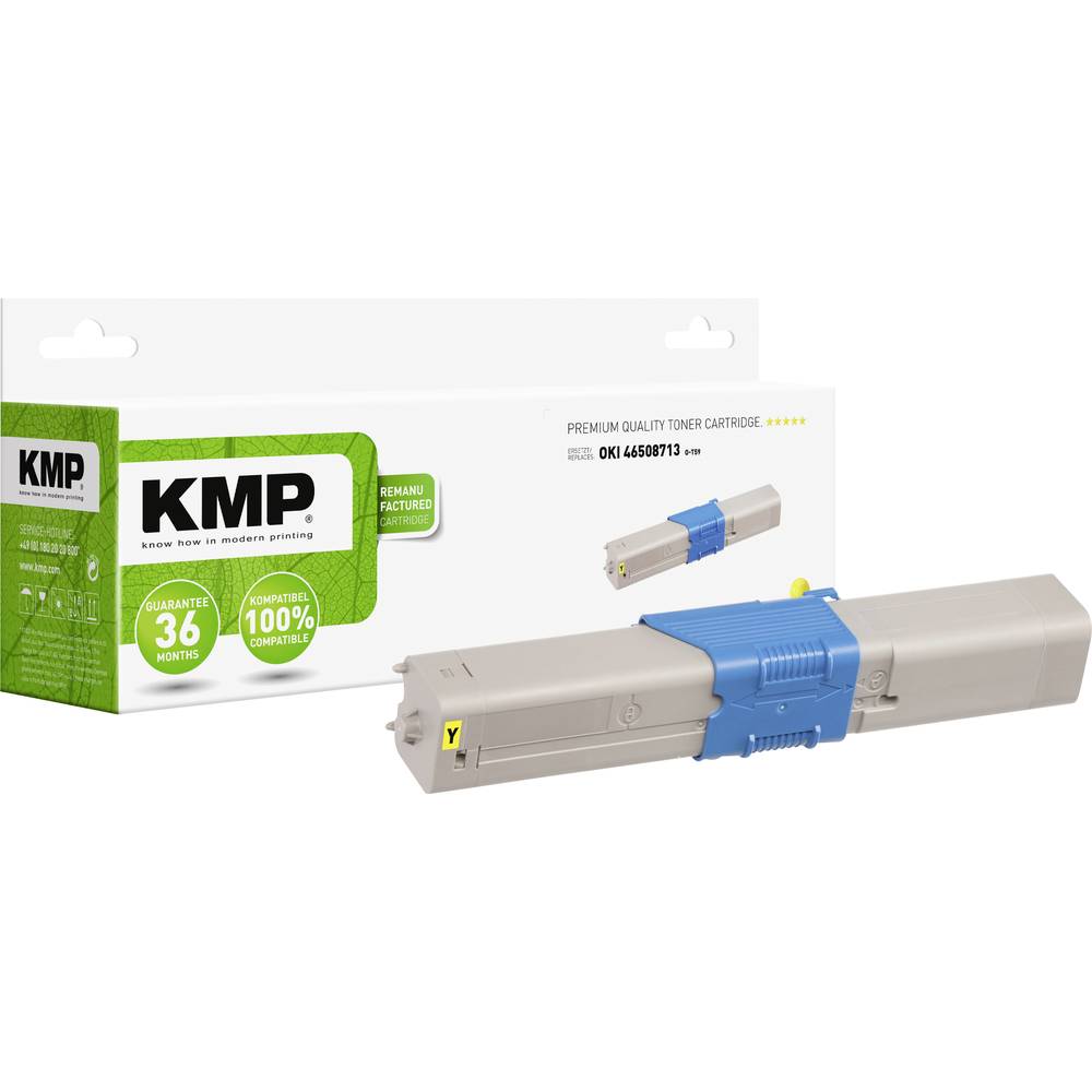 kmp o-t59 toner remplace oki 46508713 jaune 1500 pages compatible cassette de toner