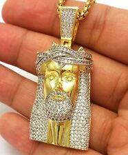 Lab Diamond Mini Jesus Stainless Steel Rope,cuban,franco,box Chain Necklace
