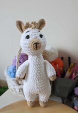Lama, Très Doux, Doudou Peluche Fait Main Au Crochet, Neuf, 33 Cm