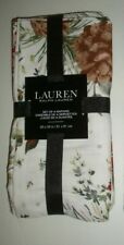 Lauren Ralph Lauren 100% Cotton Set Of 4 Napkins White W/ Winter Floral Pinecone