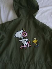 Lefties Kids Peanuts Girl Hooded Scout Jacket Khaki Color 100% Cotton 12 Years
