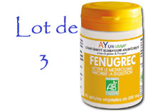 Lot De 3 Ayur-vana Fénugrec - 3 X 60 Gélules - Appétit Et Digestion - Neuf