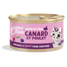 Lot De 6 - Edgard Cooper - Pâtée Pour Chat Junior En Sauce Au Canard Et Au Poule
