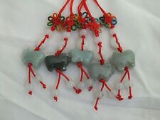 Lot Of 5 Chinese Zodiac Boar Butterfly Knot Jade Cell Phone Charm Strap Red