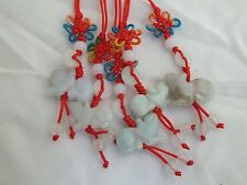 Lot Of 5 Chinese Zodiac Rat Butterfly Knot Jade Cell Phone Charm Strap Red
