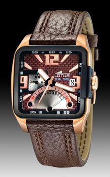 lotus bracelet de montre 15531-2 cuir 24mm, brun
