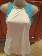 Lucky In Love Mesh Inserts Womens Tennis Tank Top Sz S Nwot