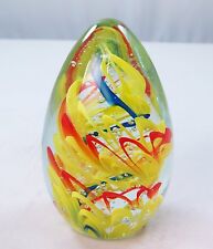 M Design Art Glass Rainbow Spiral Striped Paperweight Pw-649 [kitchen]
