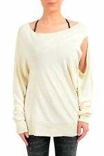 Maison Margiela Mm6 Women's Wool Off White Cut Off Sweater Us M It 42