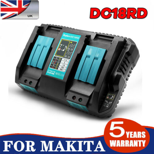 makita makdc18rd dc18rdsd twin port multi voltage charger 14.4-18v