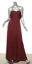 Marchesa Notte Burgandy Silk Long Gown Strapless Maxi Dress Formal 4 New
