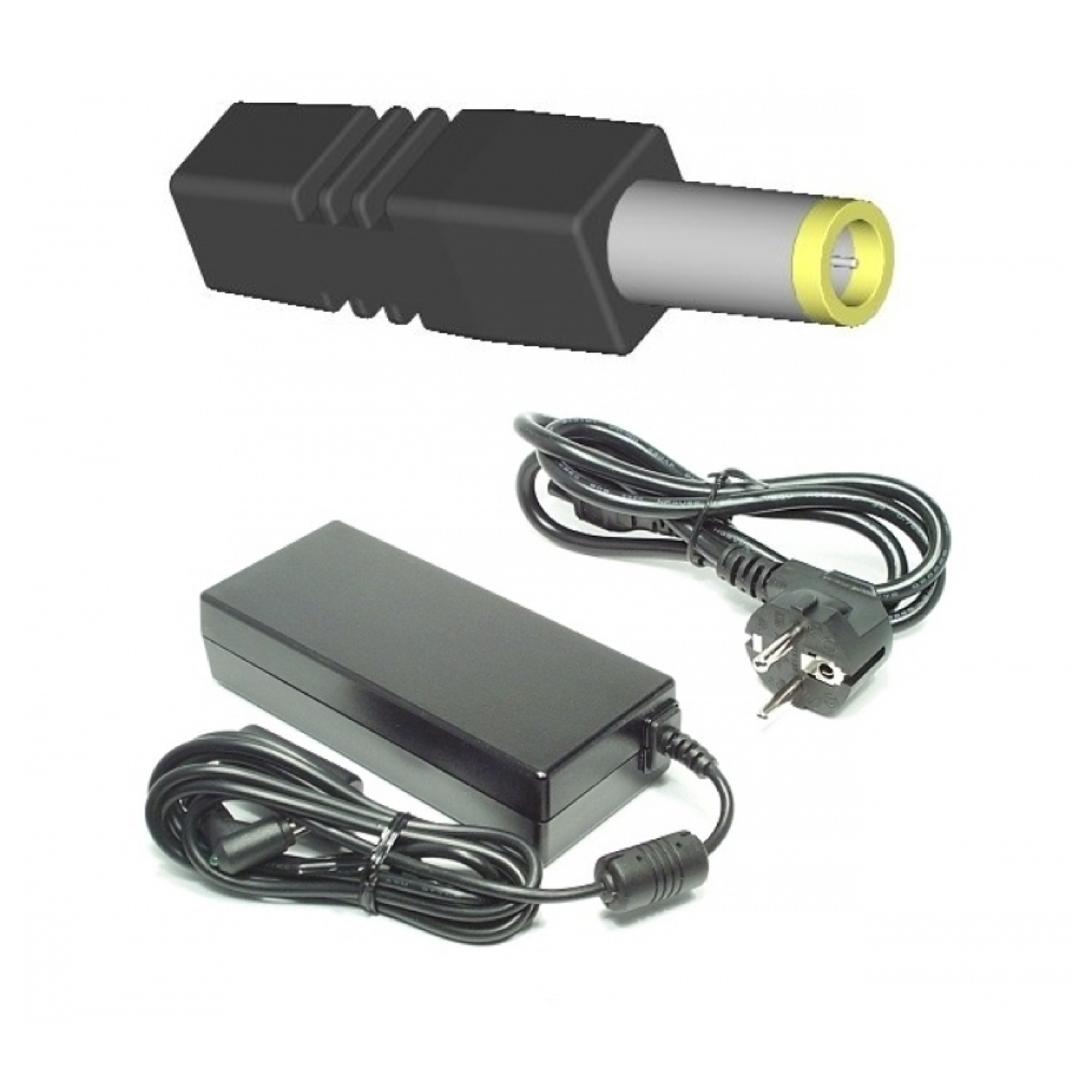 microbattery charger (power supply), 19.5v, 6.7a for dell latitude e6540, 130w, connector 7.4 x 5.5 mm round - neuf