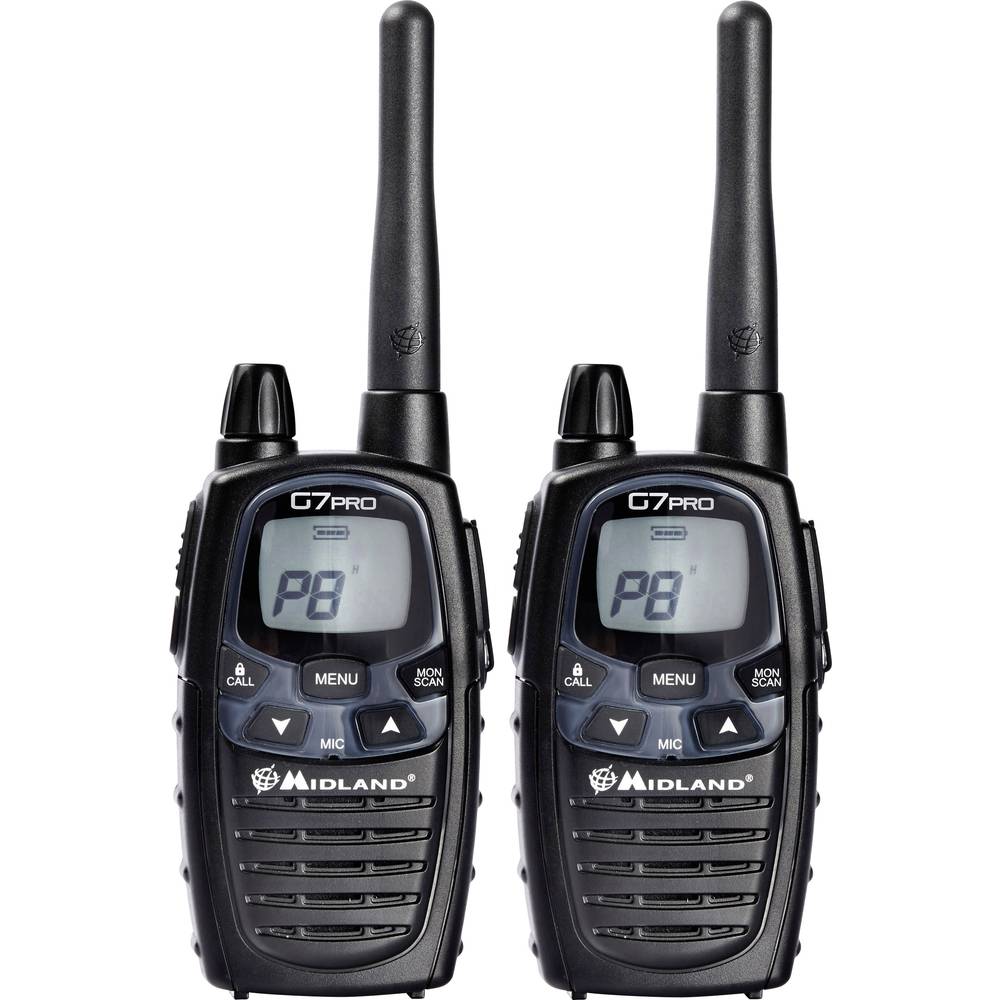 midland g7 pro twin c1090.13 talkie-walkie lpd/pmr jeu de 2